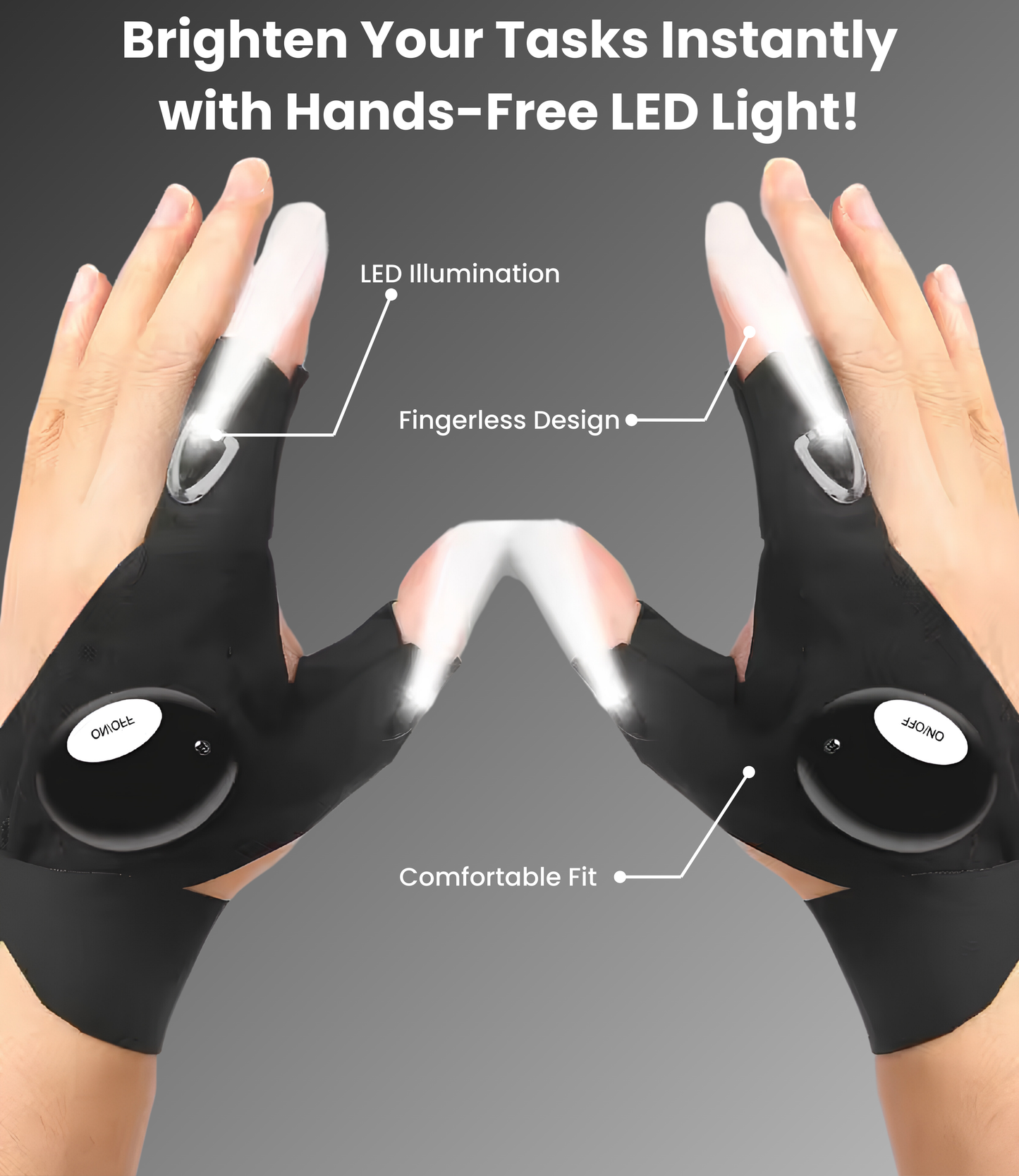 Fingerless LED Gloves NightBeam™